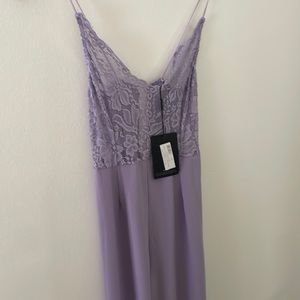 Lilac lace plunge jumpsuit